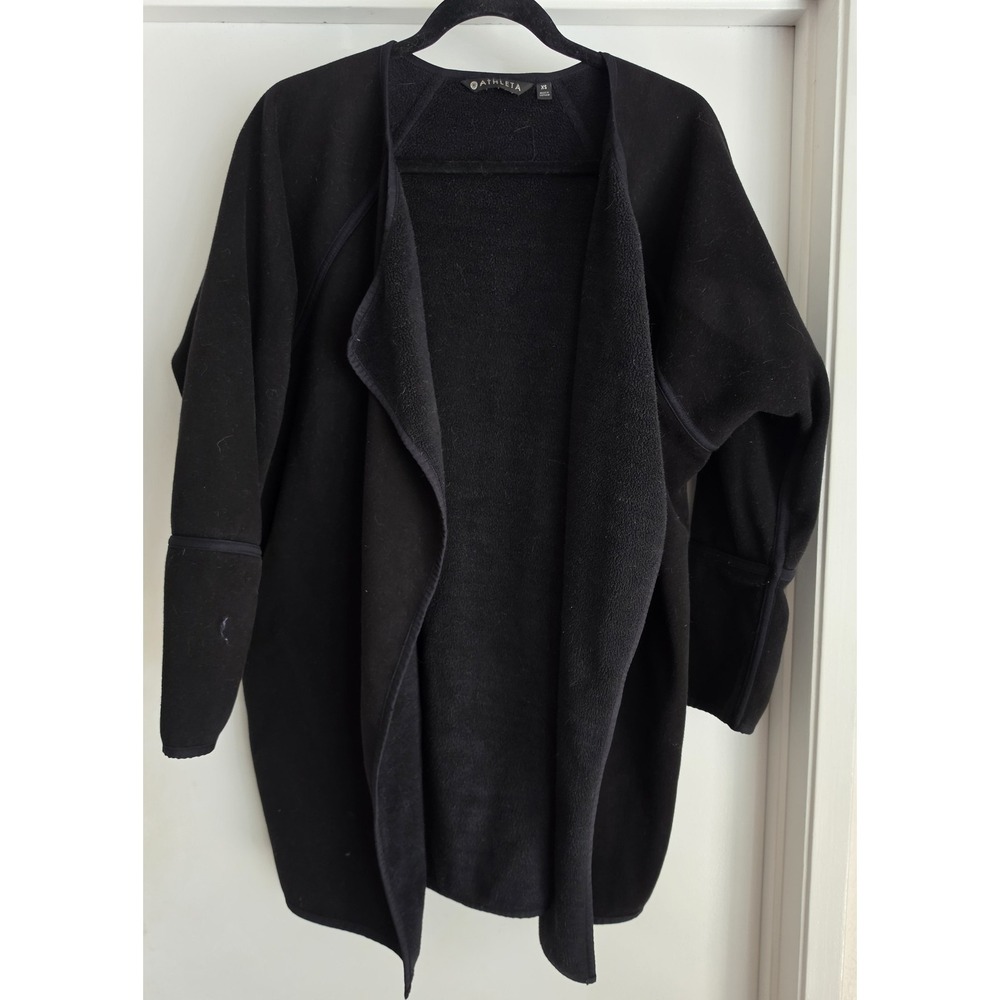 Athleta Cardigan XS Black Long Sleeve Casual Athleisure Sweater Wrap Shrug